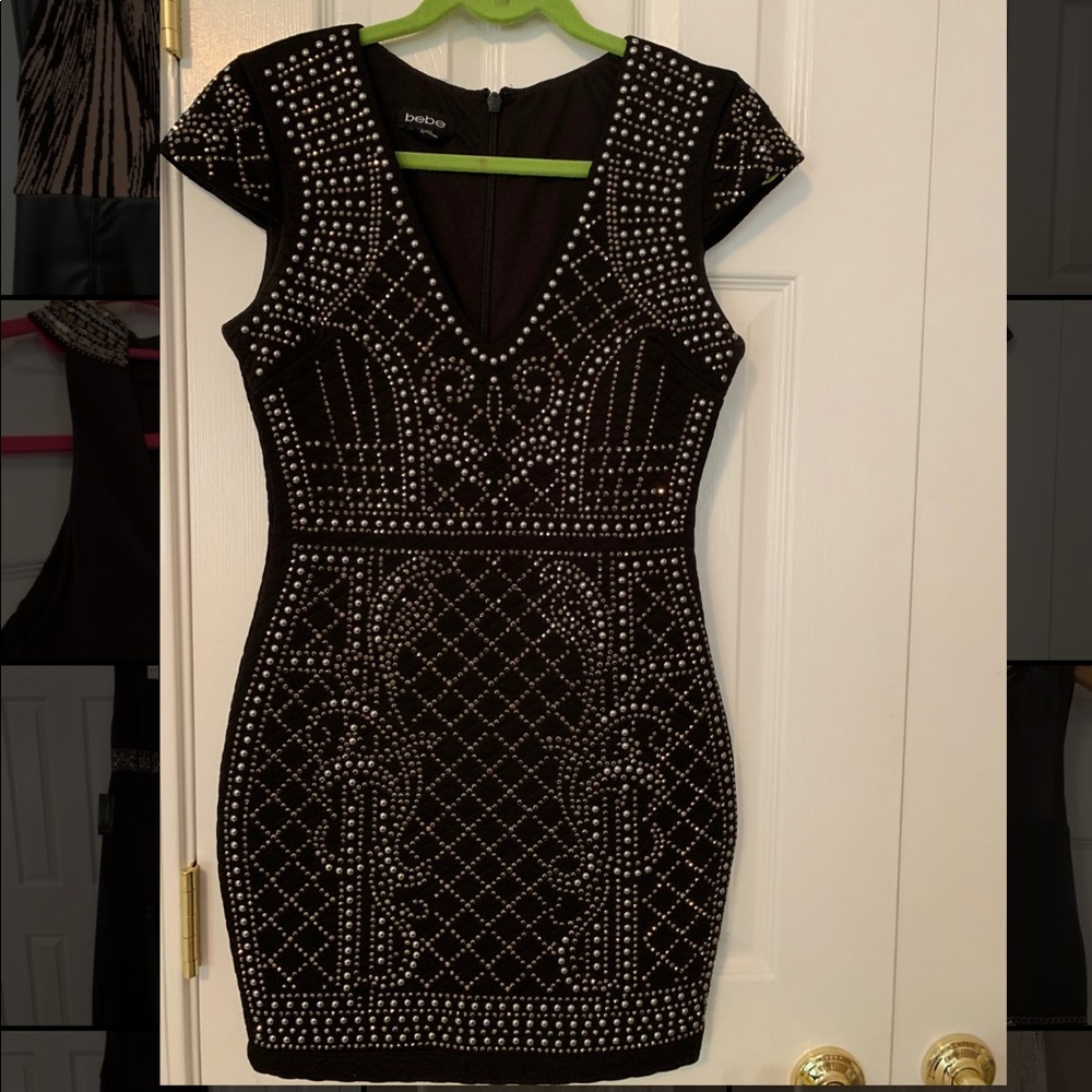 Bebe black sparkly cocktail dress size small